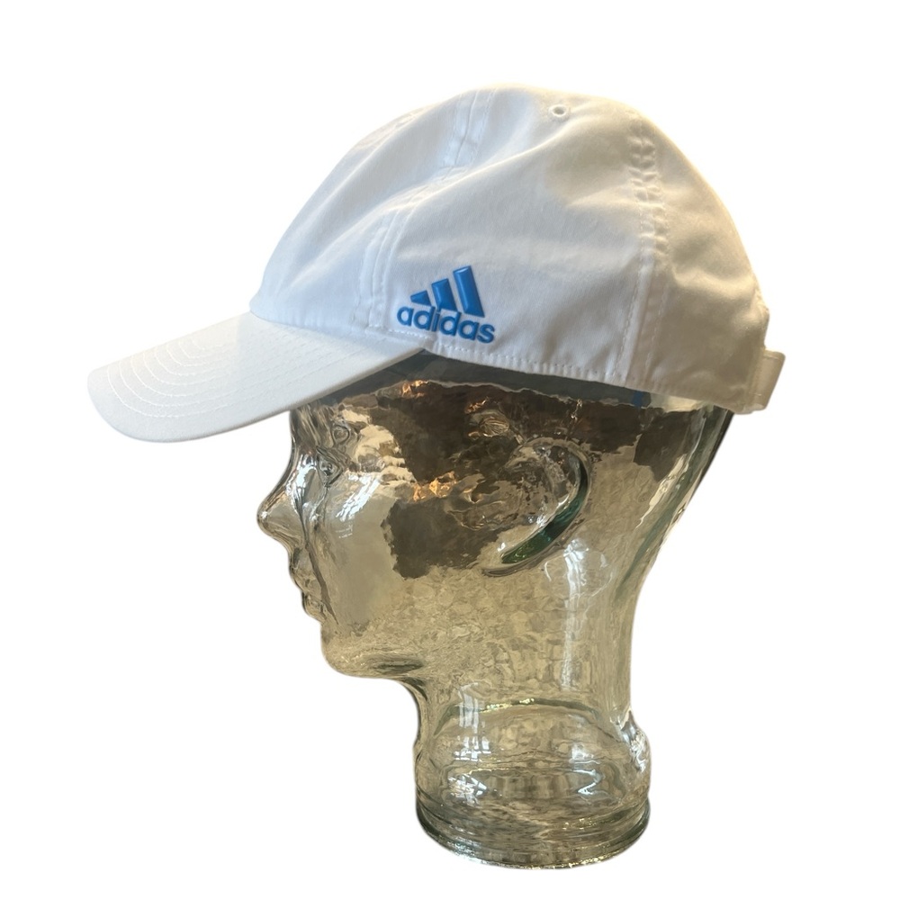 Adidas Women’s White Hat With Blue Logo
